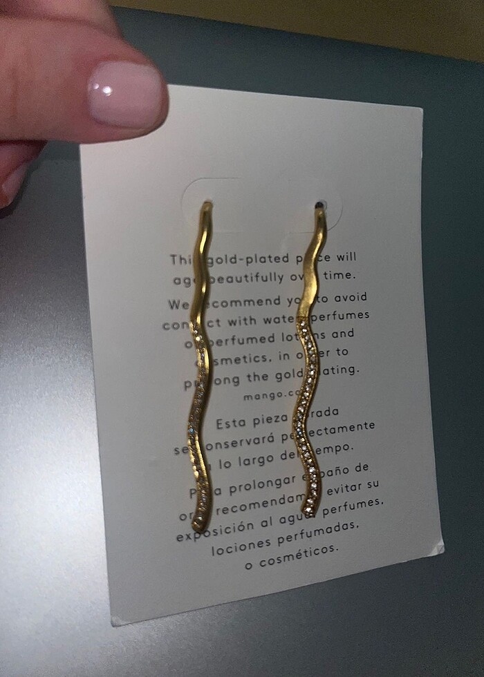 Mango Altın Taşlı Küpe - Görsel 5