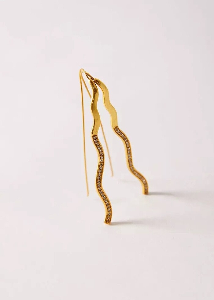 Mango Altın Taşlı Küpe - Görsel 3