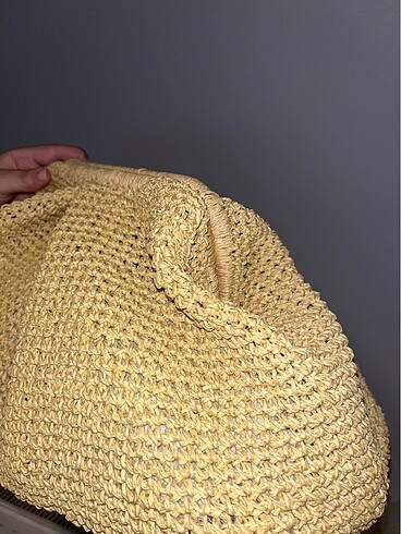 Hasır pileli clutch - Görsel 5