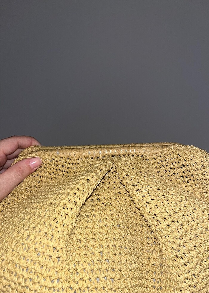 Hasır pileli clutch - Görsel 4