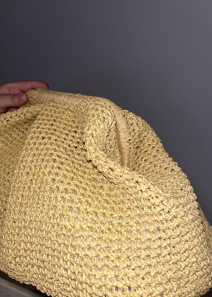 Hasır pileli clutch - Görsel 5