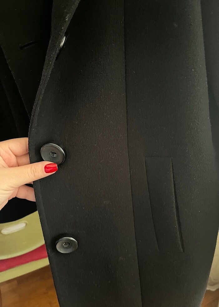 Siyah yün kaban - Görsel 4