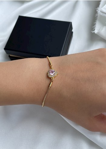 Vintage Altın Zincir Kalp Detaylı Kadın Bileklik - Görsel 2