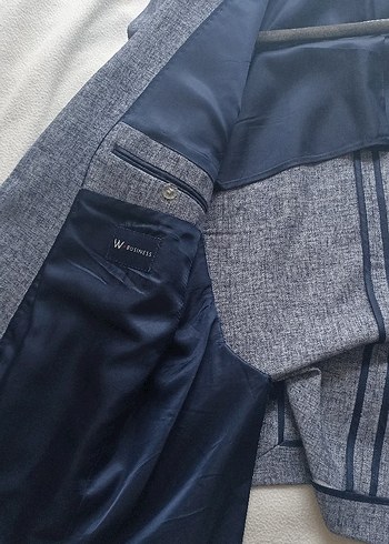 Vakko Gri Erkek Keten Ceket - Görsel 4