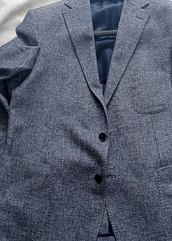 Vakko Gri Erkek Keten Ceket - Görsel 2