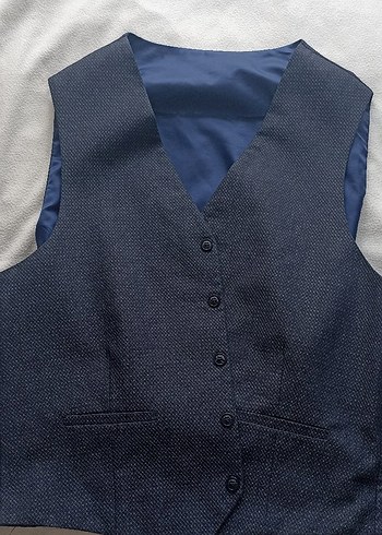 Düğmeli Gri Erkek Yelek - Görsel 2