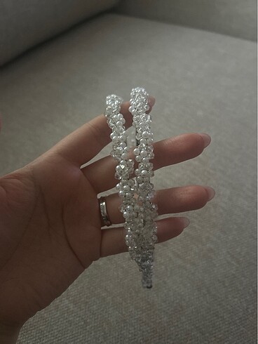 İncli kristal tasli gelin taci