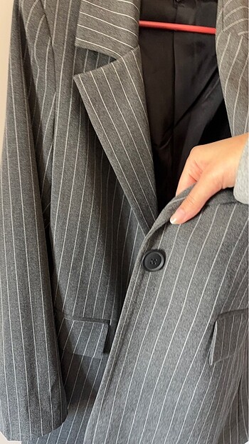 38 Beden Çizgili Blazer ceket