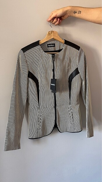 Çizgili blazer ceket
