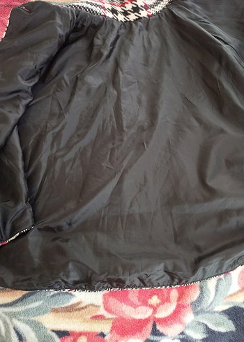 Düğmeli Ekose Desenli Kısa Hamile Paltosu - Görsel 5