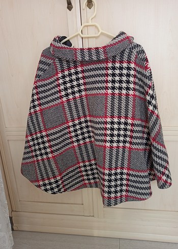 Düğmeli Ekose Desenli Kısa Hamile Paltosu - Görsel 4