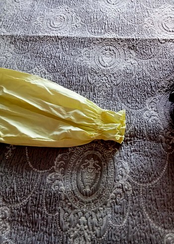 Sarı Bol Kesim Keten Kadın gömlek - Görsel 4