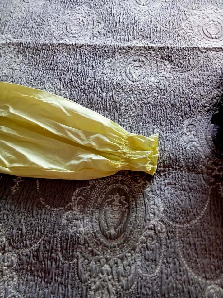 Sarı Bol Kesim Keten Kadın gömlek - Görsel 4