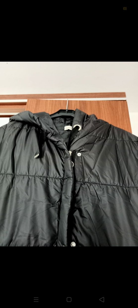 Düğmeli Siyah Kadın Uzun Kışlık Mont 2 kez giyildi - Görsel 3