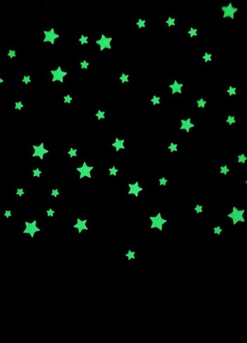 50 adet küçük boy fosforlu yıldız seti 