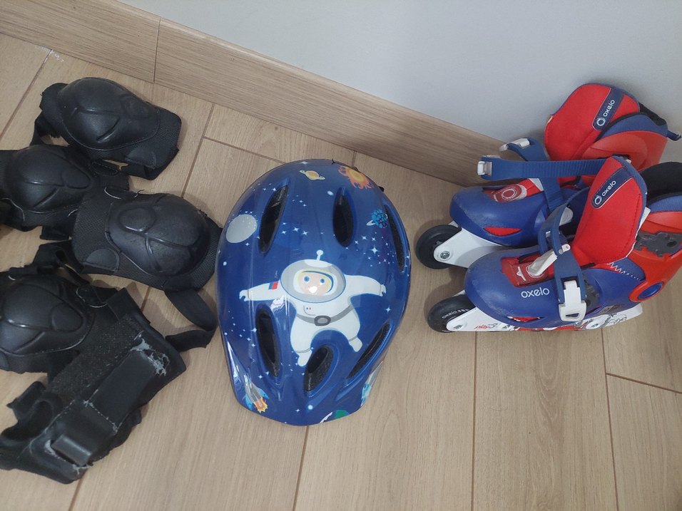 Mavi Astronot Desenli Çocuk Kaskı - Görsel 2