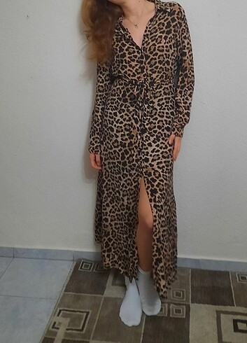 Zara leopar elbise