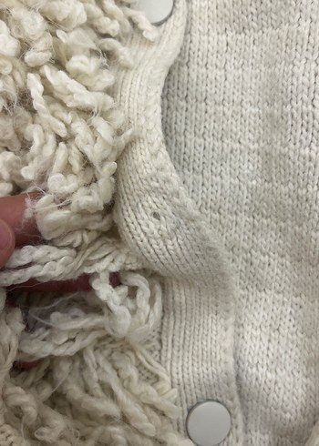 Bej Kadın Suni Kürk Detaylı Midi Hırka - Görsel 3