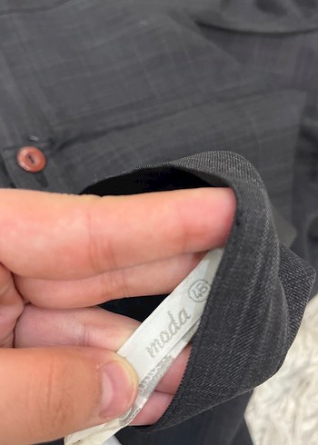 Gri Nakışlı Keten Kadın Takım - Görsel 3