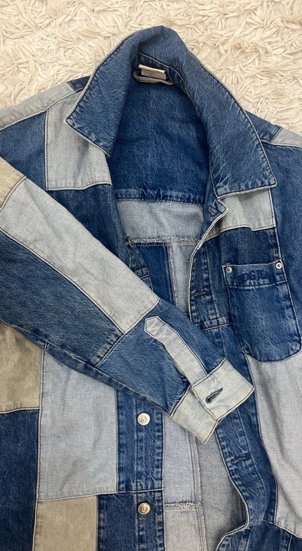 Düğmeli Kadın Kot Ceket, Rahat Kesim, Midi Boy - Görsel 2