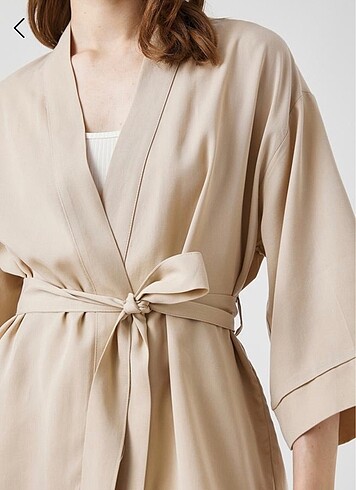 s Beden camel Renk Koton Oversize Kimono