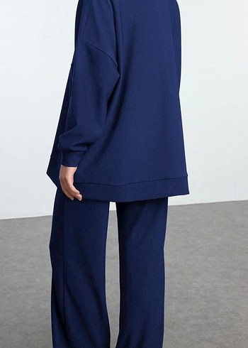 Kadın Lacivert Oversize Eşofman Takımı - Görsel 4