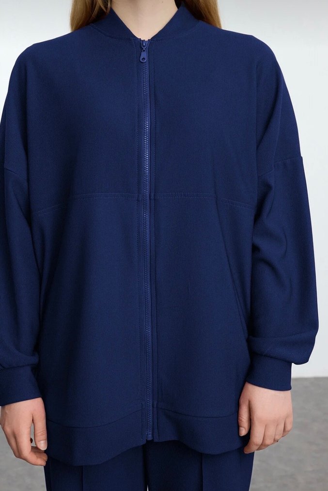 Kadın Lacivert Oversize Eşofman Takımı - Görsel 2