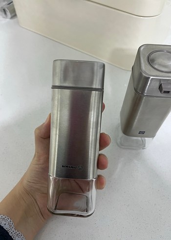 Gri Cam ve Metal Yağlık Sirkelik Seti - Görsel 3