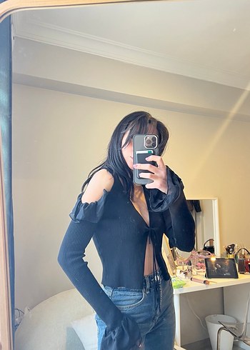 Kızlar için Siyah Straplez Bolero - Görsel 3