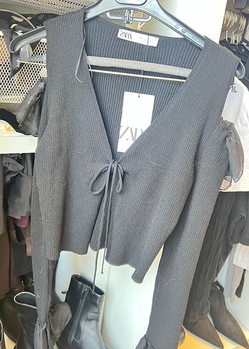 Kızlar için Siyah Straplez Bolero - Görsel 5