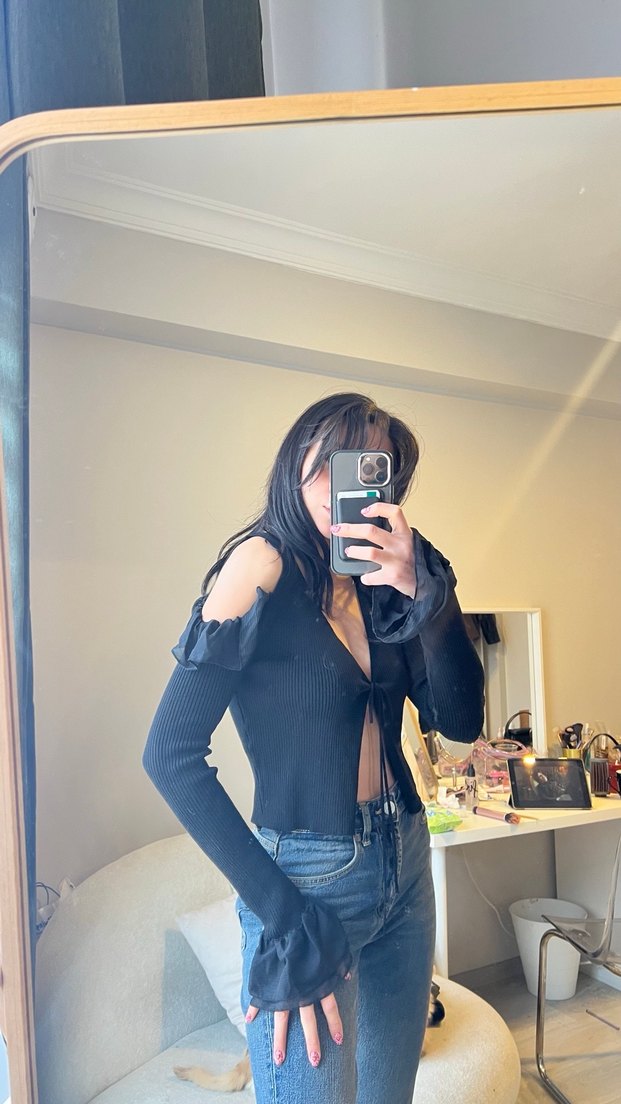 Kızlar için Siyah Straplez Bolero - Görsel 3