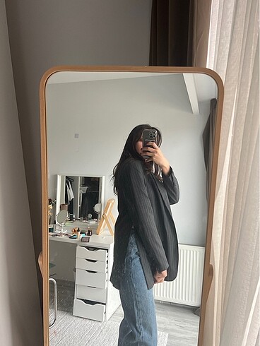 Zara Zara gri blazer çizgili