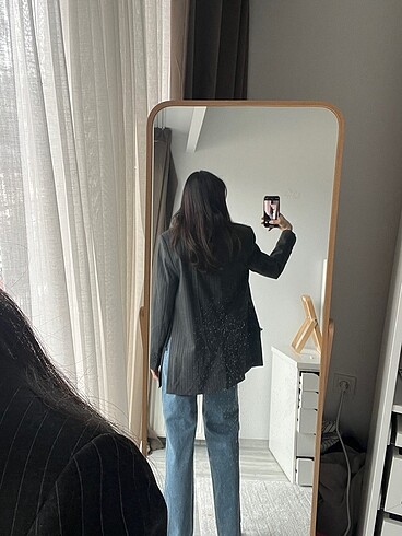 s Beden gri Renk Zara gri blazer çizgili