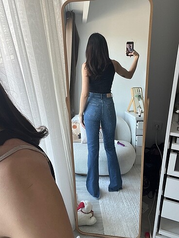 xs Beden mavi Renk Zara flare denim