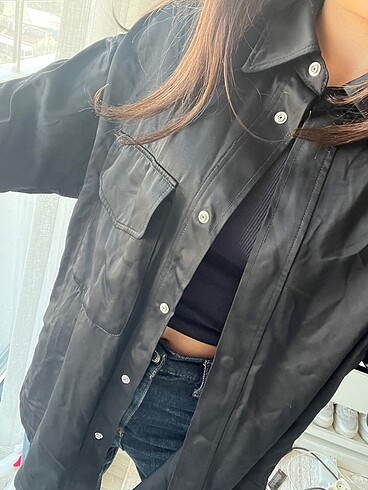 s Beden siyah Renk Zara saten ceket