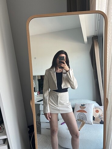Beden Zara şort etek blazer takım
