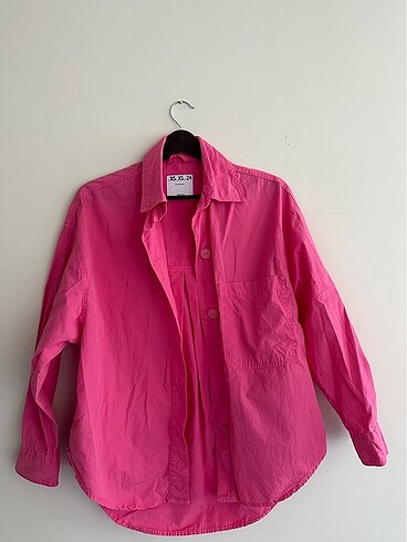 Bershka pembe poplin gömlek