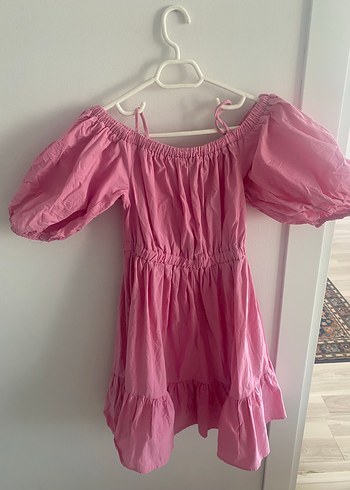 Pembe Fırfırlı Bohem Elbise