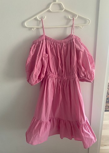 Koton Pembe Fırfırlı Bohem Elbise