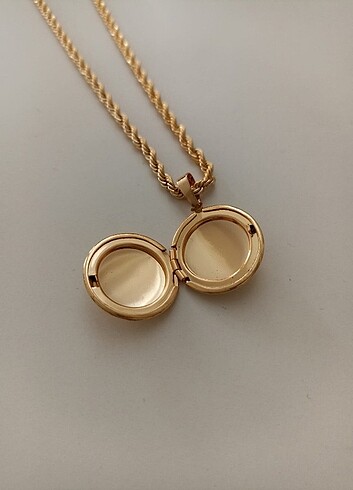 Vintage kapaklı gold kadin kolye