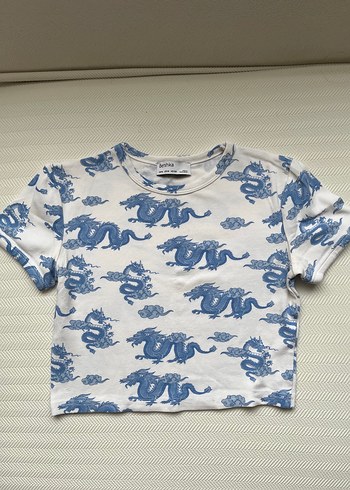 Bershka Desenli Tisort Crop