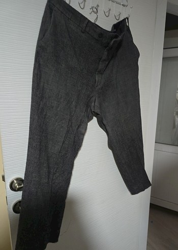 Gri Bol Kesim Denim Erkek Pantolon