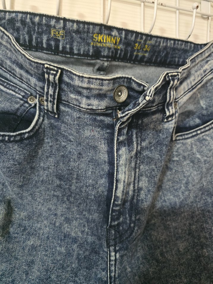 Düğmeli Bağlama Desenli Street Style Kadın Kot Pantolon - Görsel 3