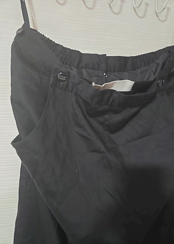 Siyah Midi Hamile Eteği, Salaş ve Drapeli - Görsel 2