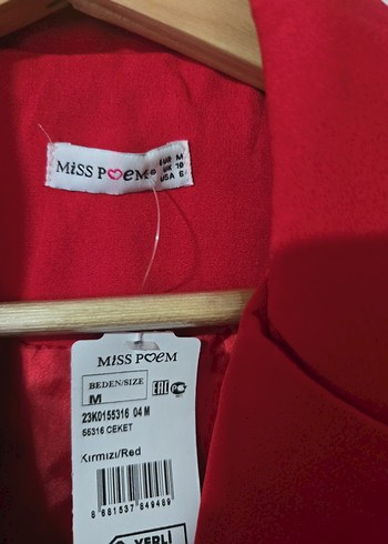 Kırmızı Kadın Düğmeli Blazer Ceket - Görsel 2