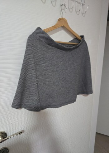 Gri Salaş Mini Kadın Pelerin - Görsel 3