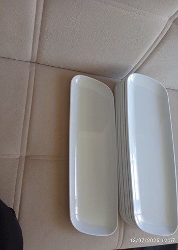 Beden 10 Beyaz Uzun Dikdörtgen Tabak