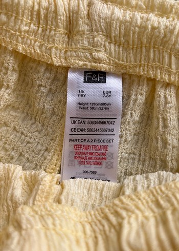F&F Sarı Fırfırlı çocuk Kız Takım