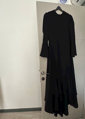 Uzun Siyah Gotik Kadın Elbise