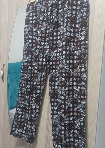 Düğmeli Bağcıklı Tie-Dye Salaş Kadın Pantolon